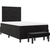 vidaXL Box Spring krevet s madracem i klupom crni 120x190 cm baršun | shoptok.hr