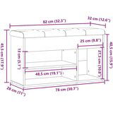 vidaXL Klupa za cipele staro drvo 82x32x45,5 cm izrađeno drvo | shoptok.hr