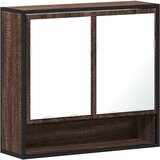 Maison Chic Kopalniška omarica - Kopalniški kabinet z ogledalom rjavi hrast 65x20x60 cm inž. les, (21794482) Cene