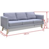 vidaXL sofa Trosjed od Tkanine Svijetlo Sivi | shoptok.hr