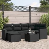  7-dijelni set vrtnih sofa od poliratana s jastucima crni | shoptok.hr