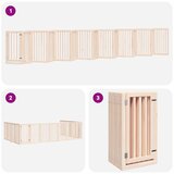  Vrata za pse s vratašcima 15 panela sklopiva 750 cm drvo topole | shoptok.hr