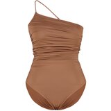 Trendyol Curve Brown One Shoulder Swimsuit | shoptok.hr