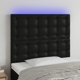 The Living Store led posteljno vzglavje črno 90x5x118/128 cm umetno usnje - led vzglavje, (21418883) Cene
