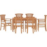  The Living Store Vrtna jedilna garnitura 7-delna trdna tikovina - Vrtna Jedilna Garnitura, (21449442) | Shoptok.si