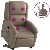 vidaXL Masažni naslonjač na podizanje od umjetne kože boja cappuccina | shoptok.hr