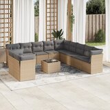 vidaXL 12-dijelni set vrtnih sofa od poliratana s jastucima bež Cijene