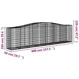  Lučne gabionske košare 4 kom 400x50x100/120cm pocinčano željezo | shoptok.hr