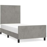  Posteljni okvir z vzglavjem svetlo siv 90x200 cm žamet, (20788242) | Shoptok.si