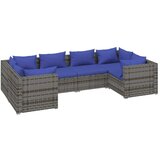  Vrtna sedežna garnitura 6-delna z blazinami poli ratan siva, (20672197) | Shoptok.si