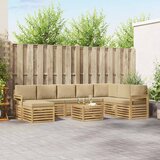  Set vanjskih sofa 7 kom. Bijela i Bež Poliester | shoptok.hr