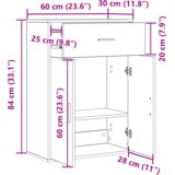 vidaXL Strani šal Črni hrast 79 x 38 x 80 cm Konstruiran les | Shoptok.si