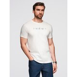 Ombre Men's cotton t-shirt with contrasting two-tone print - black Cene