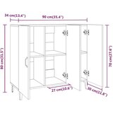  Komoda bela 90x34x80 cm konstruiran les, (20654786) | Shoptok.si