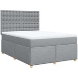 vidaXL Box spring posteljni z vzmetnico svetlo siv 140x190 cm blago | Shoptok.si
