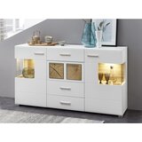 Hom`in komoda, bela, barve hrasta | Shoptok.si