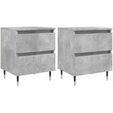  Noćni ormarići 2 kom boja betona 40x35x50 cm konstruirano drvo | shoptok.hr