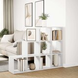 vidaXL Pregrada/regal za knjige 3razina bijeli 137,5x29x103,5cm drveni | shoptok.hr