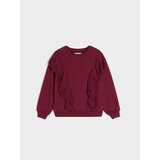 Sinsay Pamučna crewneck majica s ukrasnim volanima | shoptok.hr