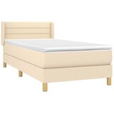  Krevet s oprugama i madracem krem 90 x 200 cm od tkanine | shoptok.hr