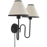 Jotex Crna/bež lanena zidna lampa s utikačem Juliet – | shoptok.hr