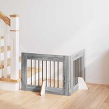  Vrata za pse s postoljem 2 pcs Siva sonoma 80 x 60 cm | Eponuda.com