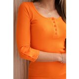 Kesi Dress with a button-down neckline in orange color | Shoptok.si