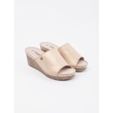 GOODIN Golden women's wedge flip-flops | Shoptok.si