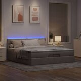  Otomanski posteljni okvir z vzmetnicami taupe 200x200 cm blago, (21653203) | Shoptok.si