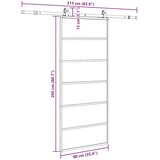  Klizna vrata s priborom crna 90 x 205 cm od ESG stakla | shoptok.hr