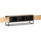 TV ormarić s izrezbarenim vratima 130x30x40 cm grubo drvo manga | shoptok.hr