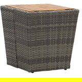 vidaXL Čajna mizica siva 41,5x41,5x43 cm poli ratan in akacijev les Cene