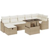 vidaXL 8 dijelni set vrtnih sofa s jastučićima bež poli ratan, 2-sjedna vrtna sofa s jastučićima bež poli ratan Cijene