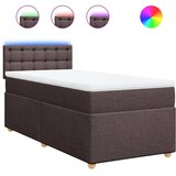  Krevet s oprugama i madracem tamnosmeđi 90 x 190 cm od tkanine | shoptok.hr