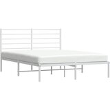  Metalni okvir za krevet s uzglavljem bijeli 140 x 200 cm | shoptok.hr