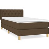 Maison Chic Box spring postelja - Vzmetna postelja z vzmetnico temno rjava 80x200 cm blago SL7681, (21904916) Cene