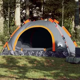 Šator za kampiranje za 3 osobe sivo-narančasti brzo otpuštanje