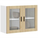 Maison Chic Kuhinjska stenska omarica - Kuhinjska omarica steklenimi vrati Porto sonoma hrast iu1001, (22063702) | Shoptok.si