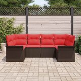  Sjedeća garnitura za vrt 6 kom. Smeđa poliratan 234 x 132,5 x 85 cm | shoptok.hr