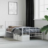  Metalni okvir kreveta uzglavlje i podnožje bijeli 80x200 cm | shoptok.hr