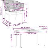  Vrtna garnitura - 5-dijelni vrtni blagovaonski set s jastucima poliratan i staklo | shoptok.hr