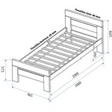 B.E.S. Krevet od masivne bukve s podnicom 90x200 cm u prirodnoj boji Fiorentino – | shoptok.hr