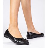 Gemre Black women's glitter ballet flats with bow Vellas | shoptok.hr