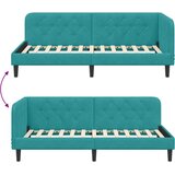  Kutni okvir kreveta Tirkizna 90 x 190 cm Baršun | shoptok.hr