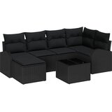  Set sofe s jastukom s pohranom 7 pcs Crna poliratan | shoptok.hr