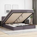  Otomanski krevet s madracima i LED sivi 160x200cm umjetna koža | shoptok.hr