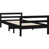  Okvir za krevet crni 75 x 190 cm od masivne borovine | shoptok.hr