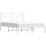  Metalni okvir za krevet s uzglavljem bijeli 150x200 cm | shoptok.hr