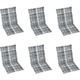 vidaXL Jastuci za vrtne stolice 6 kom sivi karirani 100x50x3cm tkanine Cijene