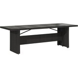  Vrtni stol sa staklenom pločom crni 240x90x75cm od poliratana | shoptok.hr